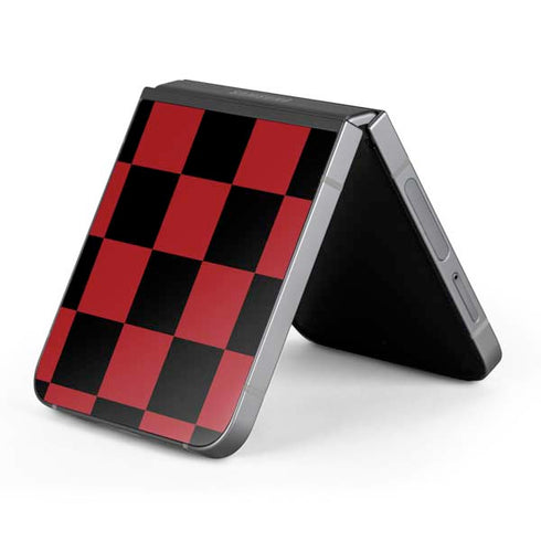 Red and Black Checkerboard Galaxy Z Flip6 Skin